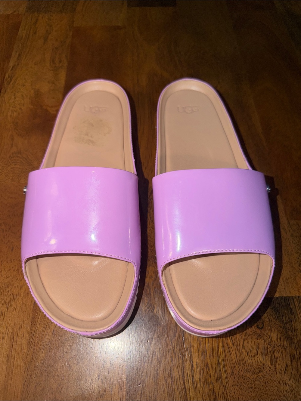 UGG Jane patent prickly Rose size 6.5 Slide Mules